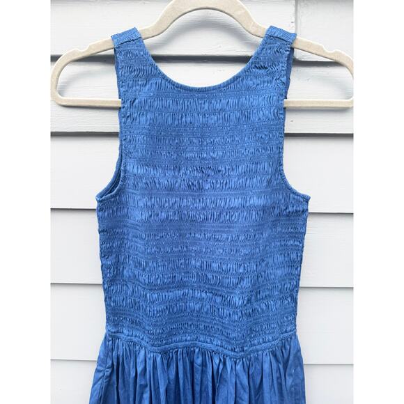 NWT MADEWELL The Petite Melody Scoopback Smocked Midi Dress Blue Moon PXL - Picture 5 of 8